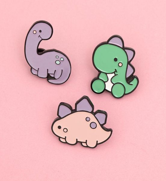 

cute cartoon candy color dinosaur brooch pins set funny creativity animal alloy enamel brooches for children xmas gift badges bag 5151017, Gray
