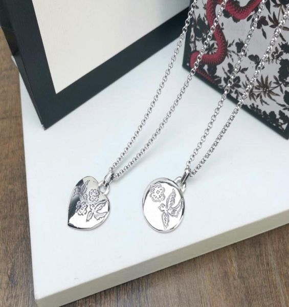 

europe america retro style men lady women brass silver plated engraved g letter blind for love long necklace with round heart pend3093041
