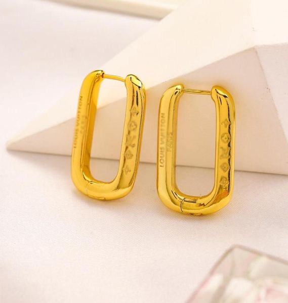 

ear stud 18k gold plated luxury brand designers letters stud clip chain stainless steel round geometric famous women earring weddi1588802, Golden;silver