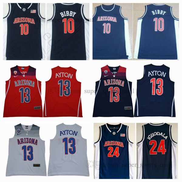 

ncaa arizona wildcats college basketball jerseys deandre 13 ayton red white blue mike 10 bibby andre stitched iguodala stitched jersey, Black;red