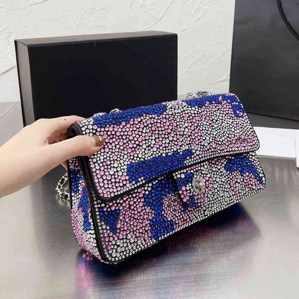 

99880 designer crossbody bag luxury handbag women's shoulder bag designer purse fashion full matching chain inlaid brick purse handbag