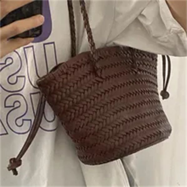 

vintage bucket bags for women luxury designer handbag and purse 2023 new in pu hand made to weave with inner pocket shoulder bag a2, Black