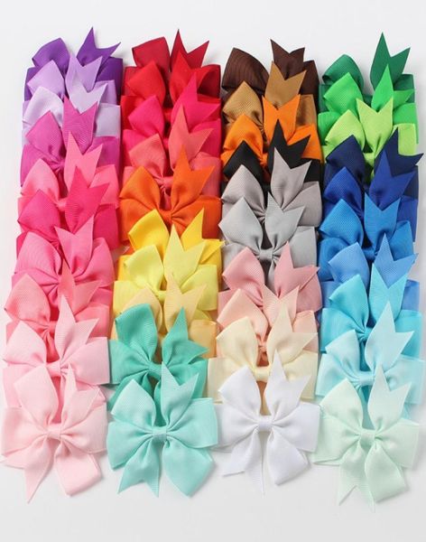 

40 colors childrens ins candy color fashion ribbon bow hair clips american style kids party performance princess hair accessories7135744, Slivery;white