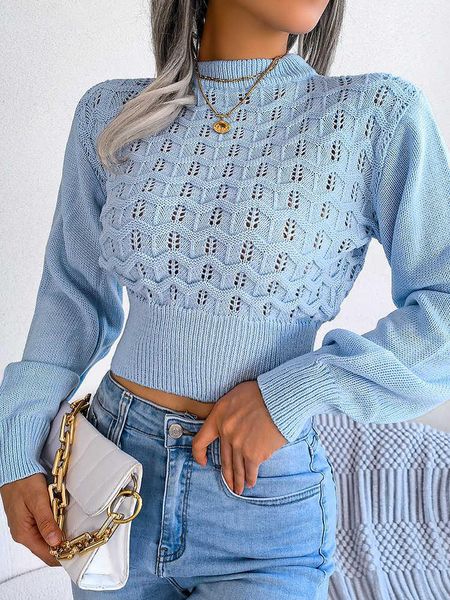 

autumn winter fashion women's sweater new knitted long sleeve hollow crop casual slim sweaters elegant red pullover 2023, White;black