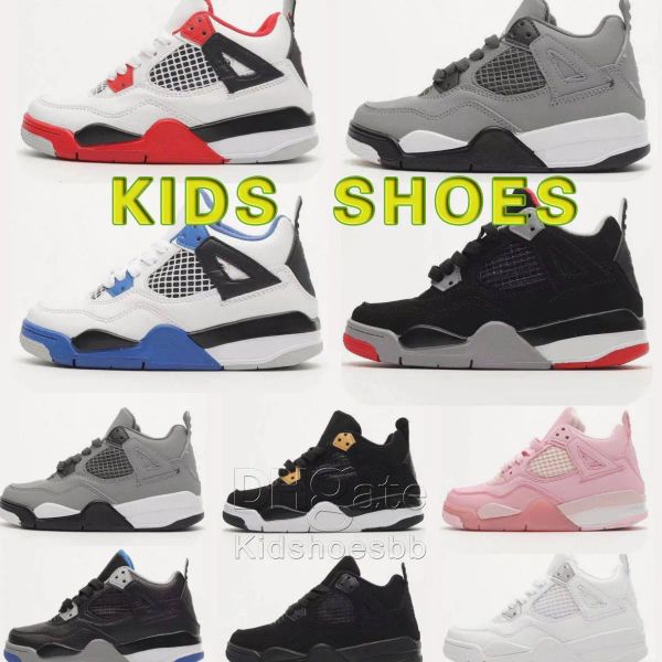 

boys basketball 4 jumpman 4s shoe kids shoes children black mid sneaker chicago designer military cat trainers baby kid youth toddler infant
