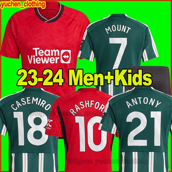 

23/24 mount antony casemiro martinez eriksen soccer jerseys rashford 2023 2024 sancho b. fernandes fred manchesters mans utds football shirt, Black;yellow