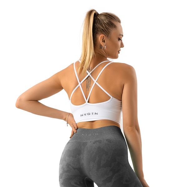 

women's shorts nvgtn seamless flourish seamless bra spandex woman fitness elastic breathable breast enhancement leisure sports underwea, White;black