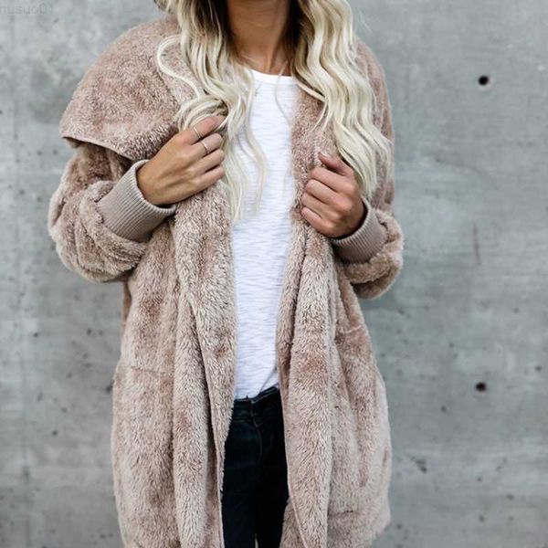 

women's jackets women jacket fashion solid color open stitch winter coat jackets female long sleeve fashion casual thicken double sides, Black;brown