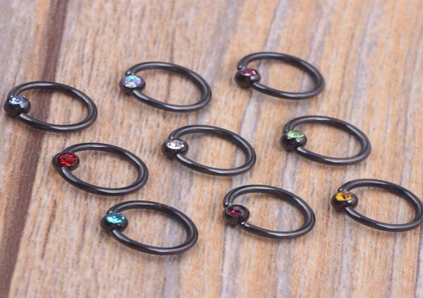 

bcr gold blue rainbow ball closure captive ring lip nose ear tragus septum ring 8mm 16g rose gold body jewelry1163209, Silver