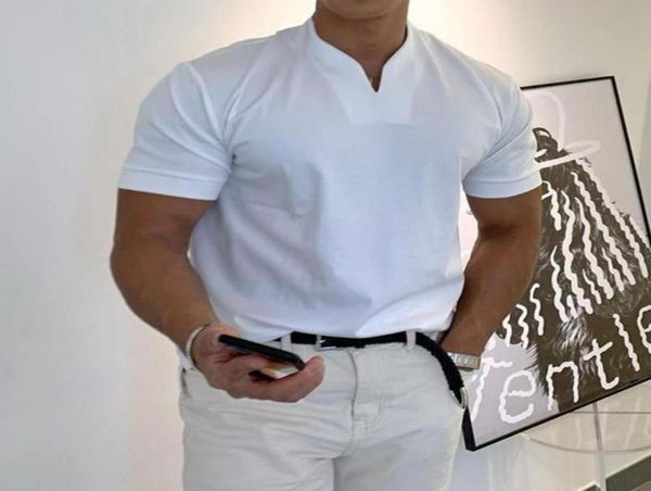 

men039s tshirts 80 men shorts v neck breathable cotton blend sport gym for daily life3853080, White;black