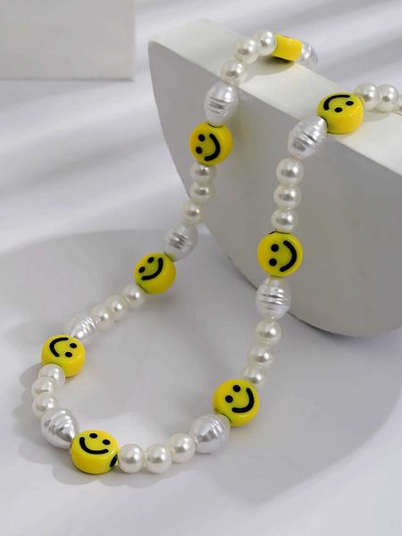 

men's accessories fashionable and popular men expression detail faux pearl decor beaded necklace for jewelry gift and for a stylish loo, Silver