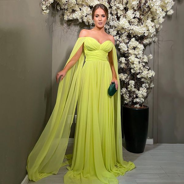 

elegant muslim evening dress for women 2023 long cape sleeves aline off the shoulder prom formal party gowns robe de soiree vestido largo, Black;red