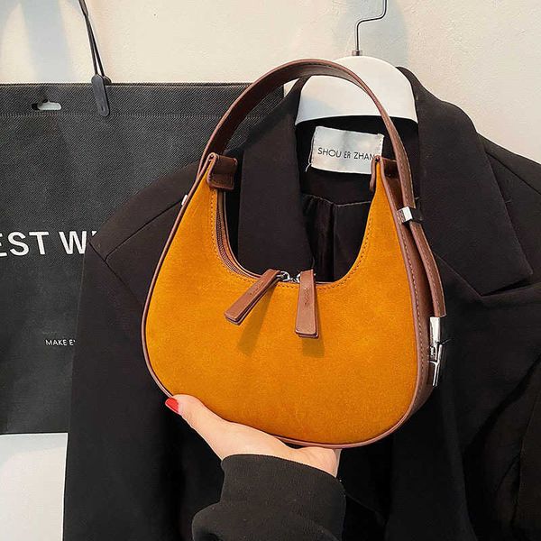 

version niche design personalized crescent bag new simple and fashionable frosted material versatile portable purses