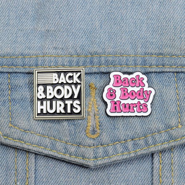 

back and body hurts enamel pins cute anime movies games hard enamel pins collect cartoon brooch backpack hat bag collar lapel badges, Blue