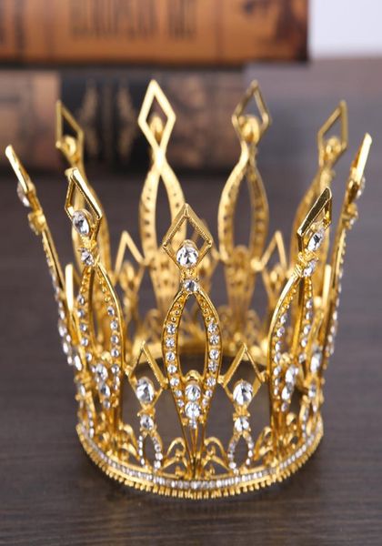 

gorgeous bridal crowns wedding hair accessories round whole circle european golden crown women hair jewelry headpieces bride tiara2614839, Slivery;golden