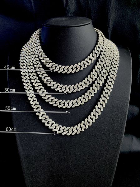 

men's accessories 1pc hip hop zinc alloy geometric rhinestone chain necklace for men for daily decoration punk hip pop style chain, Silver