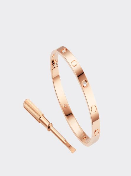 

love screw bracelet designer bangle 4 diamond charm bracelets designers jewelry titanium steel goldplated never fade not allergic4926578, Black