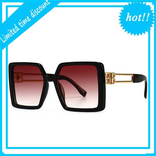 

designer brand vintage sunglasses 8319 new fashion show network red same large frame square women's sunglass sun glasses for men, White;black