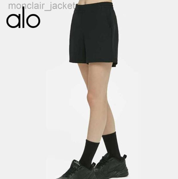 

2023 desginer alos yoga shorts summer shorts women's pocket drawcord running pants high waist leisure fitness pants breathable thin, White;black