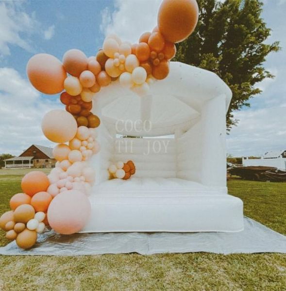 

2022 white wedding tented bounce house inflatable jumping house for birthday anniversary party8442960