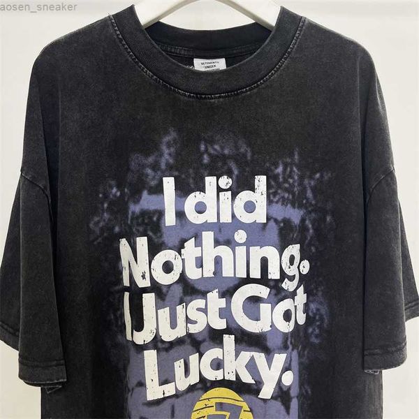 

vetements i did nothing i just got lucky t-shirt men women tags tees vtm short 777 the lucky company oversized t shirt, White;black