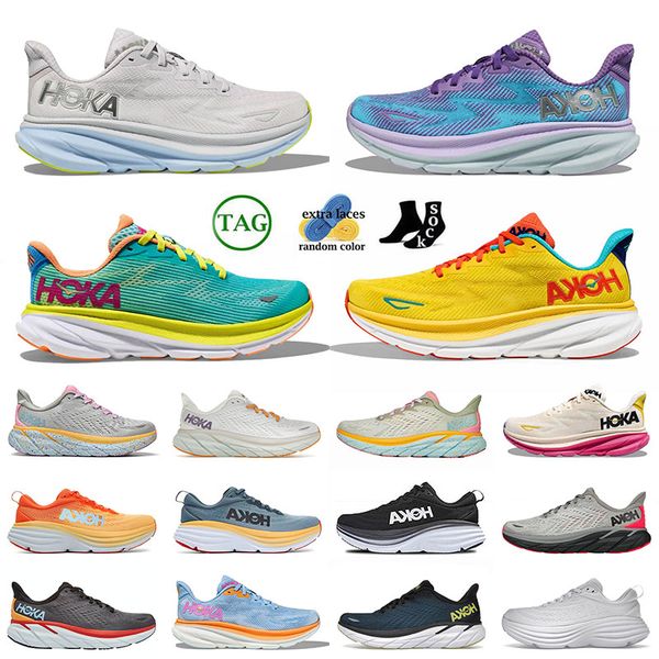 

outdoor shoes for men women platform hoka one one clitfton 9 black white bondi 8 carbon people black white athletic trainers runners 36-45