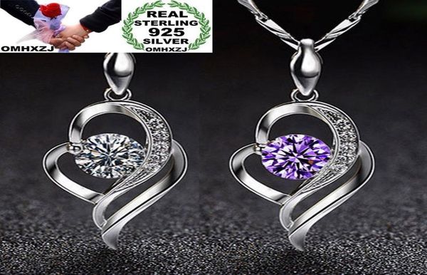 

omhxzj whole personality fashion woman girl gift heart white amethyst 925 sterling silver pendant charm ch084282313