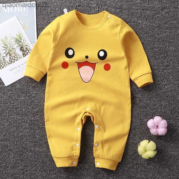 

newborn autumn clothes baby romper pure cotton print cartoon baby jumpsuit toddler girl climbing clothes infant cute pajamas l230712, Blue