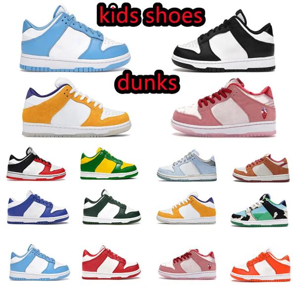 

childrens kids trainer shoes for boy girl sports black white chunky dunks low cows trainers boys and girls athletic outdoor sneakers childre