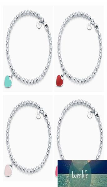 

classic 925 silver style ladies jewelry stylish 4mm round beads love pendant bracelet exquisite jewelry gift for lover factory pr4545258, Golden;silver