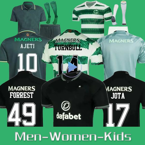 

s-4xl 23 24 celtic soccer jerseys 2023 2024 home away kyogo edouard 2023 elyounoussi turnbull ajeti christie jota griffiths forrest men kit, Black;yellow