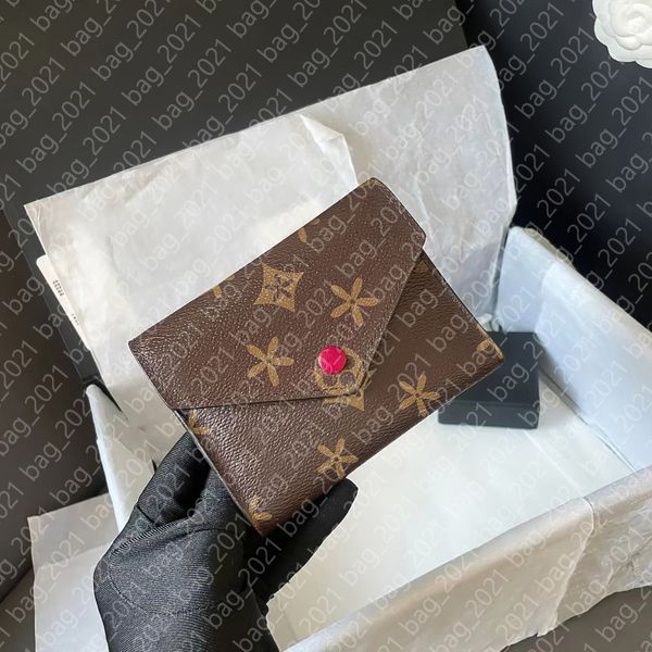

m41938 brown flower rosalie victorine wallet luxury women coin purse card holder keychain man designer purses key pouch cardholder small wal, Red;black