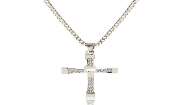 

pendant the fast and furious mens 17 rhinestone cross crystal pendant chain necklace jesus cross necklace mens necklaces5724714, Silver