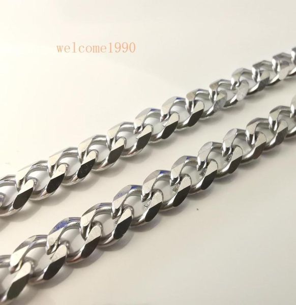 

1832 inch choose lenght whole 5pcs silver 45mm wide stainless steel curb link chain necklace for women mens gifts shiny smoo2299241
