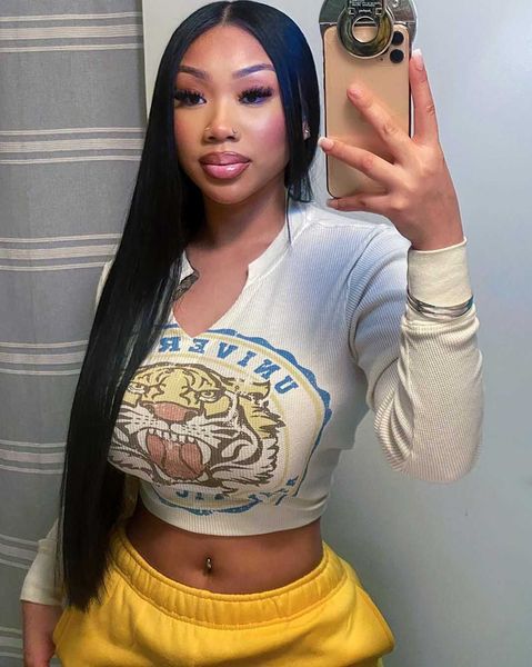 

20223ins tiger head sleeve knitted t-shirt, White