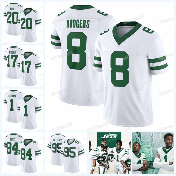 

8 aaron rodgers ahmad sauce gardner jets 2023 throwback football jersey garrett wilson joe klecko randall cobb quinnen williams new yorks br, Black;red