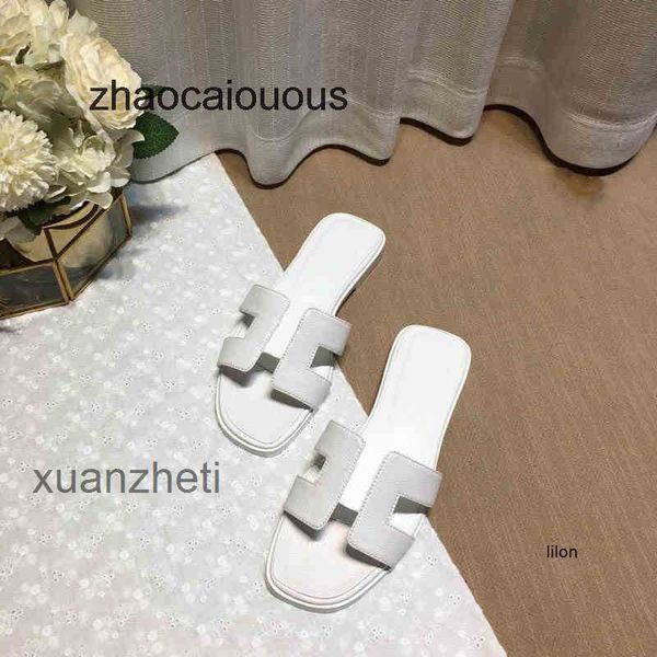 

slippers h fashion bear 2023 leatdesigner sandals slipper shoes sandal genuine oran sliders summer luxury flat slides ladies beacsandal part