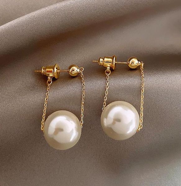

dangle chandelier simple elegant small pearl pendant earrings for woman 2021 fashion jewelry party ladies039 unusual accessor1969293, Silver