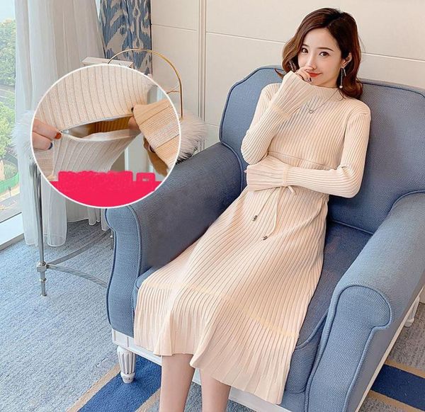 

maternity clothes for pregnant women dress solid slim long sleeve breastfeeding pregnancy dresses casual knit maternity dresses2702177, White