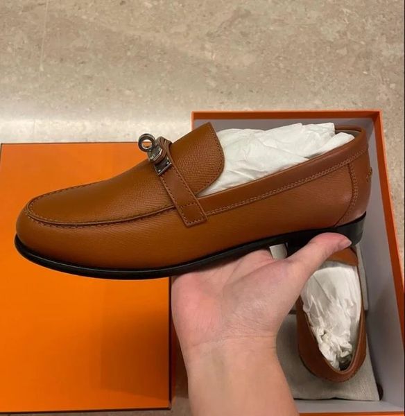 

men dress shoes oxfords flats genuine leather shoes luxury destin loafers low heel wedding party luxury mens with box 38-46, Black