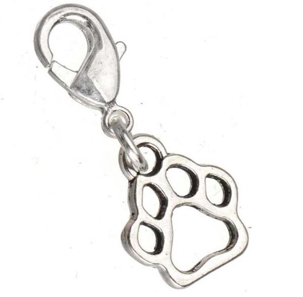 

charms for bracelets necklaces with lobster clasps metal animal dog footprint samll vintage silver new diy fashion jewelry finding3552101, Bronze;silver