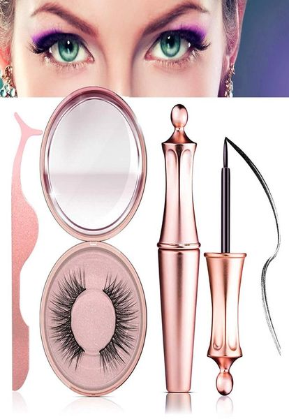 

2019 new magnetic liquid eyeliner magnetic false eyelashes tweezer set waterproof long lasting eyeliner false eyelashes4928205