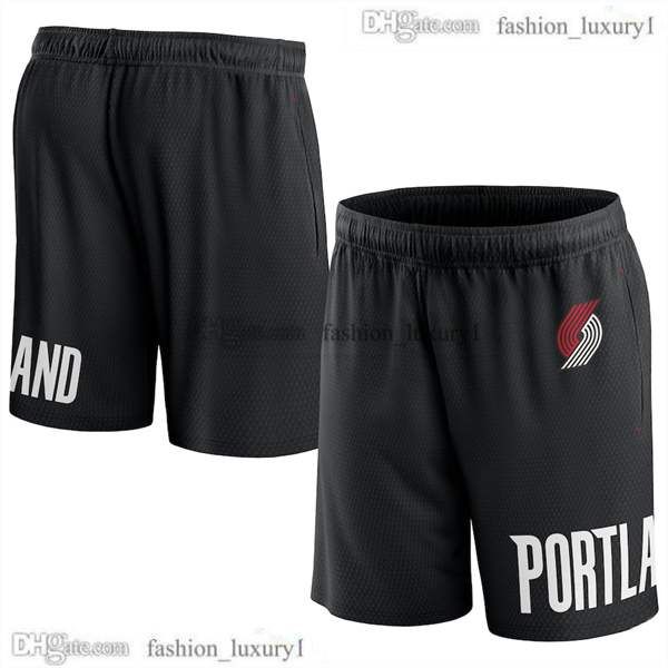 

mens portland trail''blazers''basketball shorts summer elastic waist wear sweatpants vintage split pant sport hip pop dr, White;black
