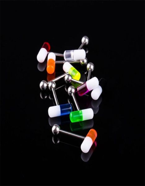 

fashion pill tongue nail rings simplicity human body puncture eyebrow nails metal trendy 2 6kq y21128580, Silver
