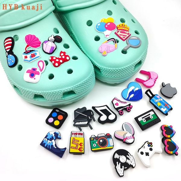 

hybkuaji eyelash beauty makeup shoe charms wholesale shoes decorations shoe clips pvc buckles for shoes, White;pink