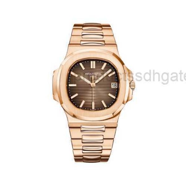 

luxury formal classical wrist watches peta pli 5711 men's rose gold chocolate dial men's designer mechanical new gentlemenlike, Slivery;brown