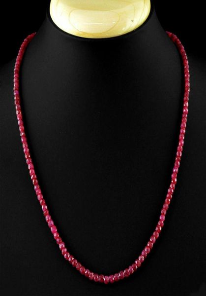 

2x4mm natural faceted brazil red ruby abacus gemstone beads necklace 18039039 aaa6618514, Silver