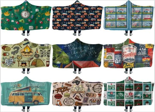 

hooded cloak camper picnic blankets usa flag wrap mantle swaddling kids camping throw blanket bathing towels robes sherpa fleece c6333835