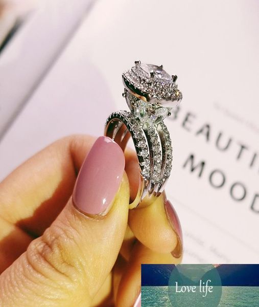 

trendy luxury big 925 sterling silver engagement ring for women and ladys christmas gifts with cushion zirconia wedding r48983114177