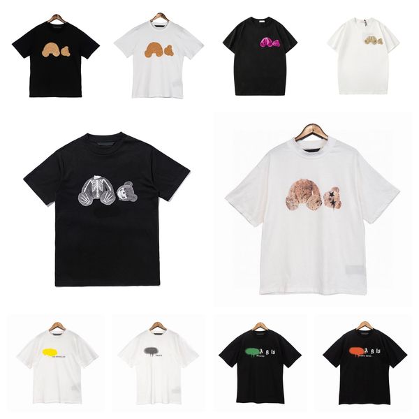 

2023 new summer tees plam mens t-shirts women angels designers shirts fashion mans casual cotton back letter shirt shorts sleeve tshirts, White;black